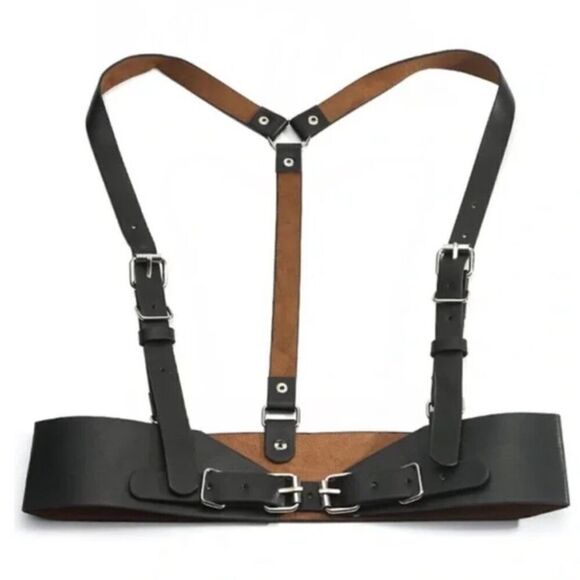 Leather Harness Body Adjustable Office Belt - Picture 2 of 4
